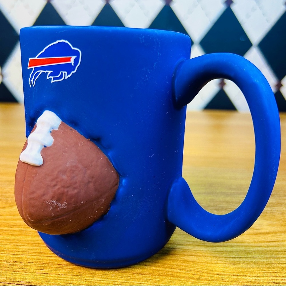 RARE Buffalo Bills Football Mug 3D Football Sculptural NFL Fan Collectible‎
